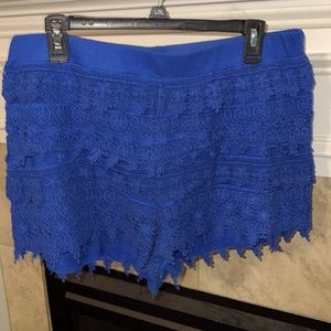 Flirty lace layered Express shorts